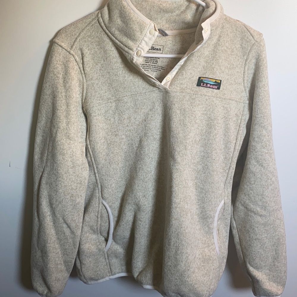 LL bean fleece button up pullover